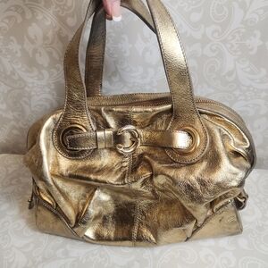 Francesco Biasia Gold Shoulder Bag